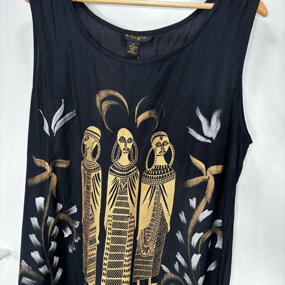NWT Magic Maxi African Dress Size XL Black And Gold
